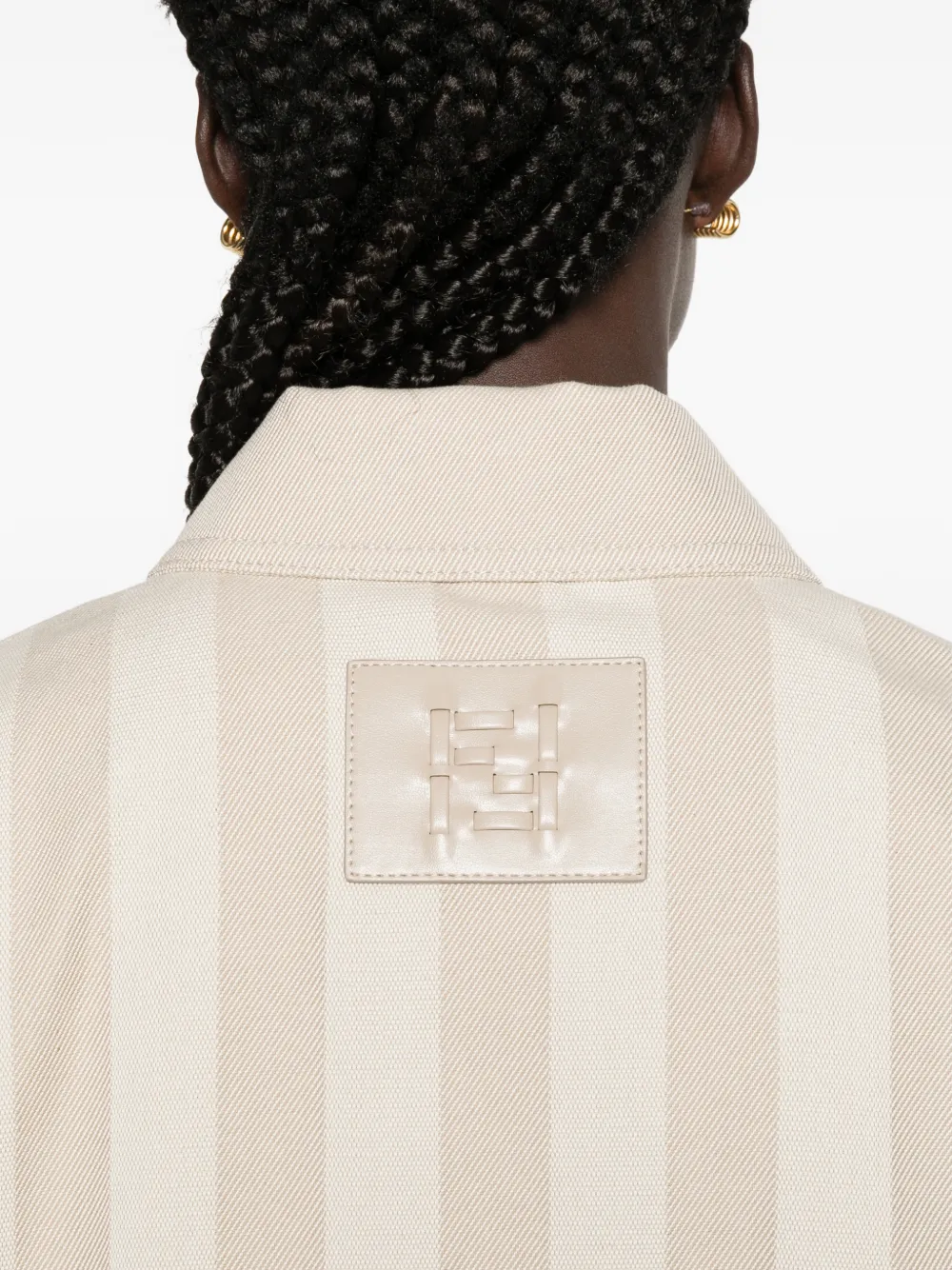 FENDI Gestreept jack met korte mouwen Beige