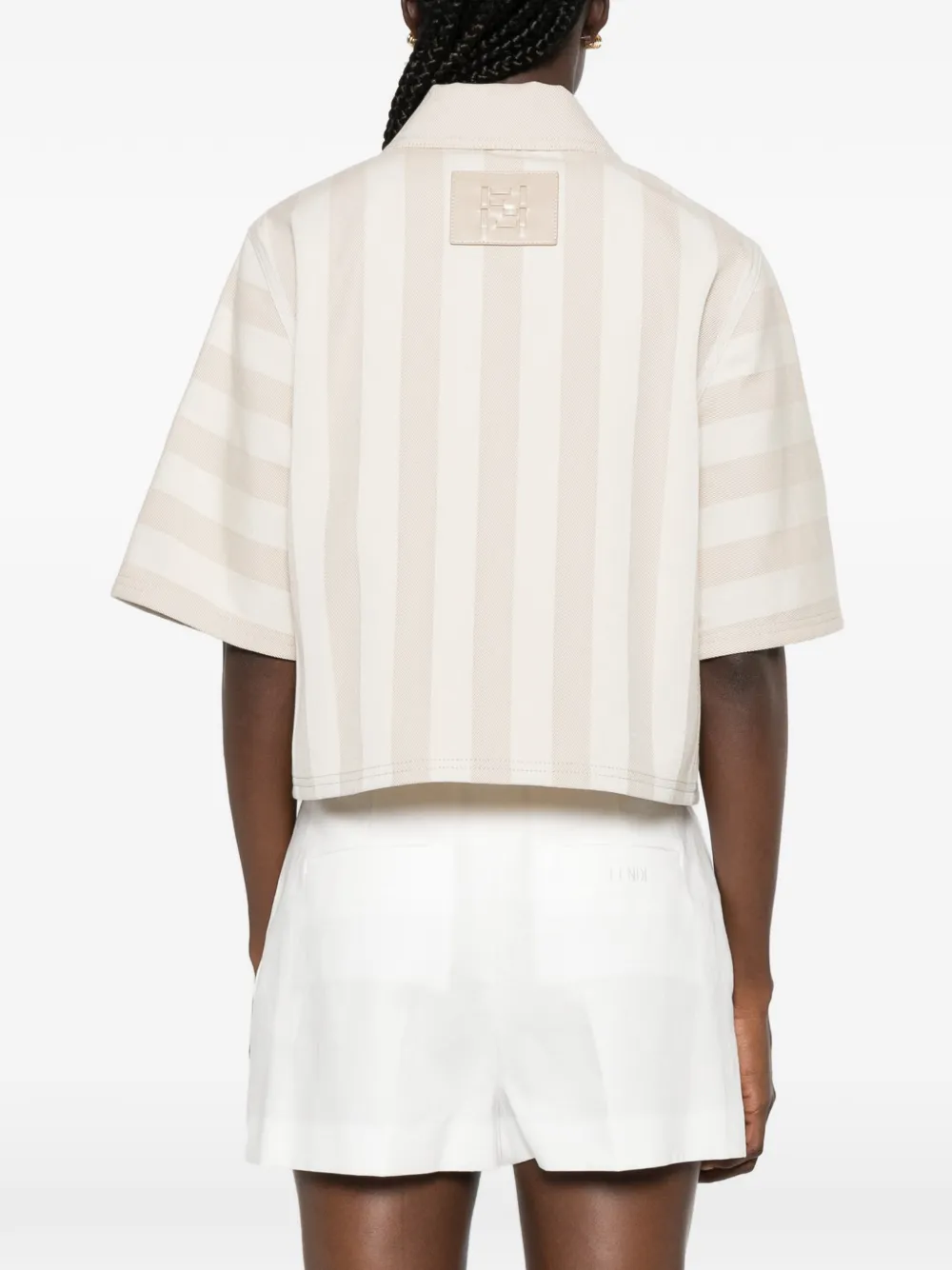 FENDI Gestreept jack met korte mouwen Beige