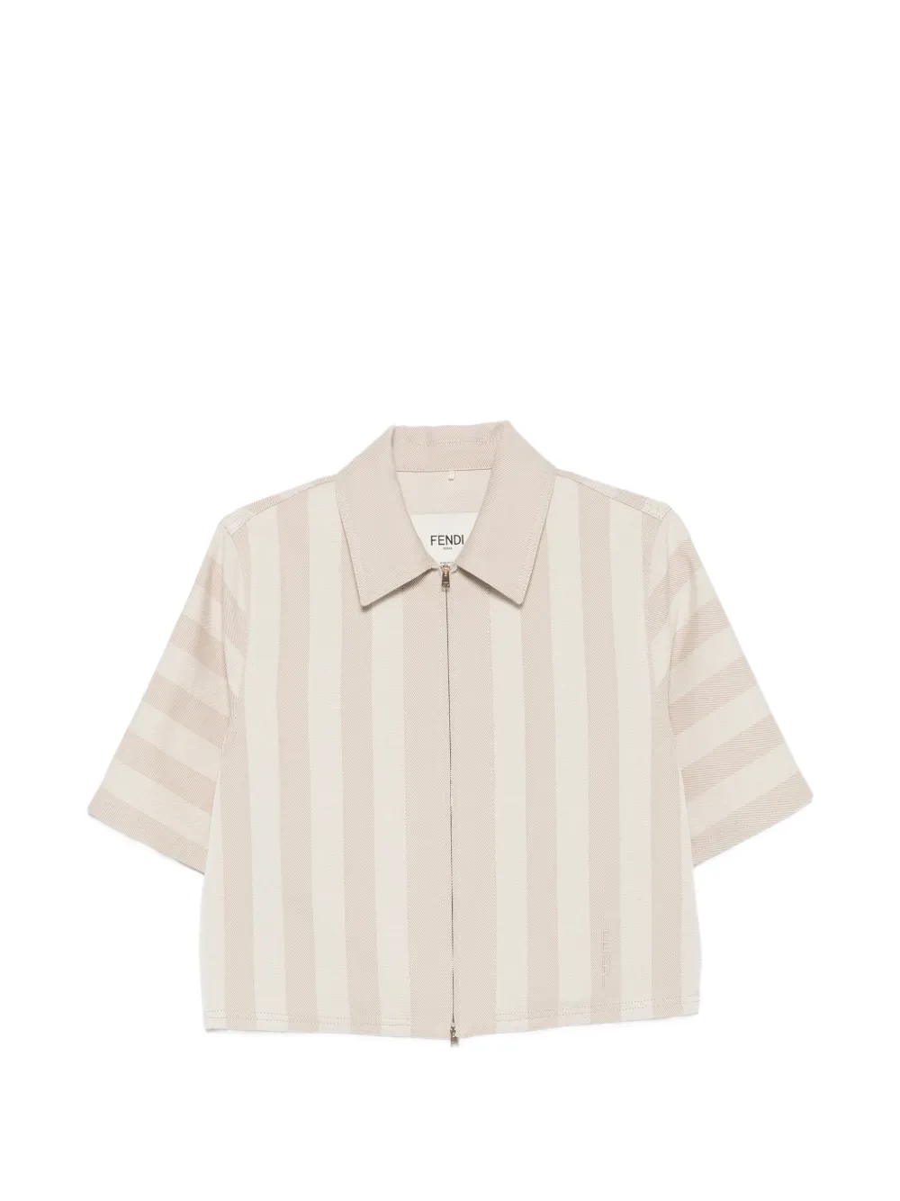 FENDI striped short-sleeve jacket - Nude