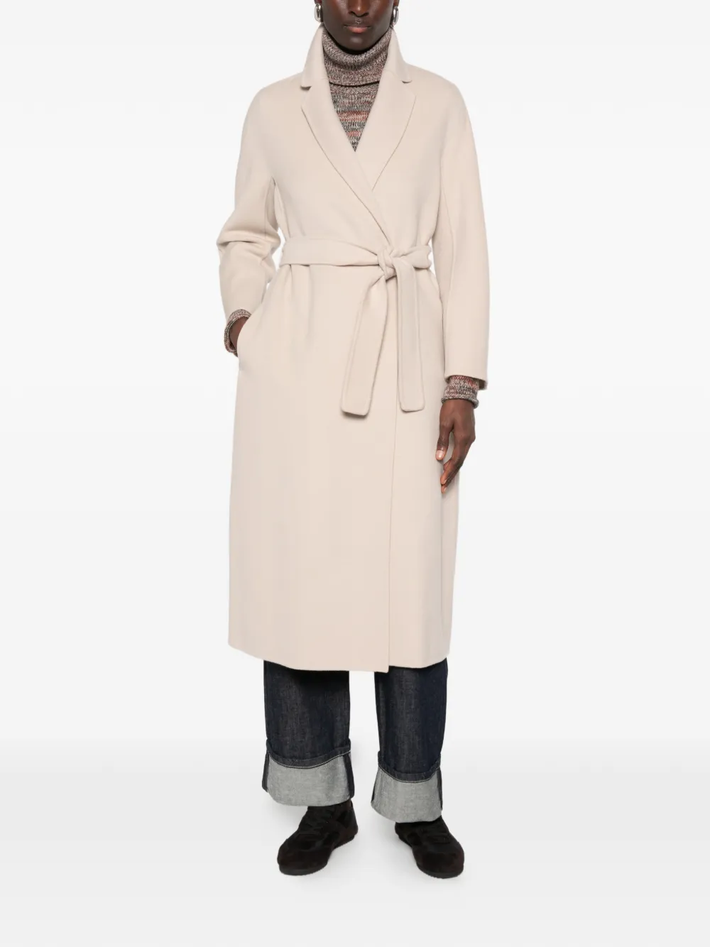 'S Max Mara Jas met ceintuur en revers Beige