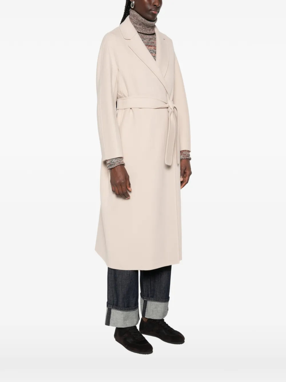 'S Max Mara Jas met ceintuur en revers Beige