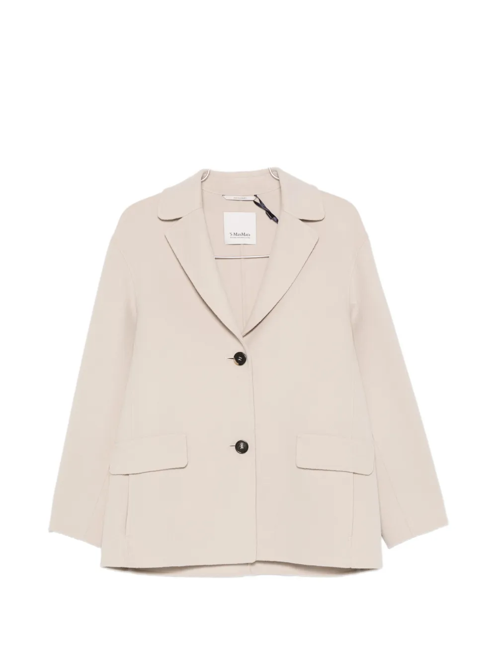 'S Max Mara Melfi notched-lapel button-fastening coat - Nude