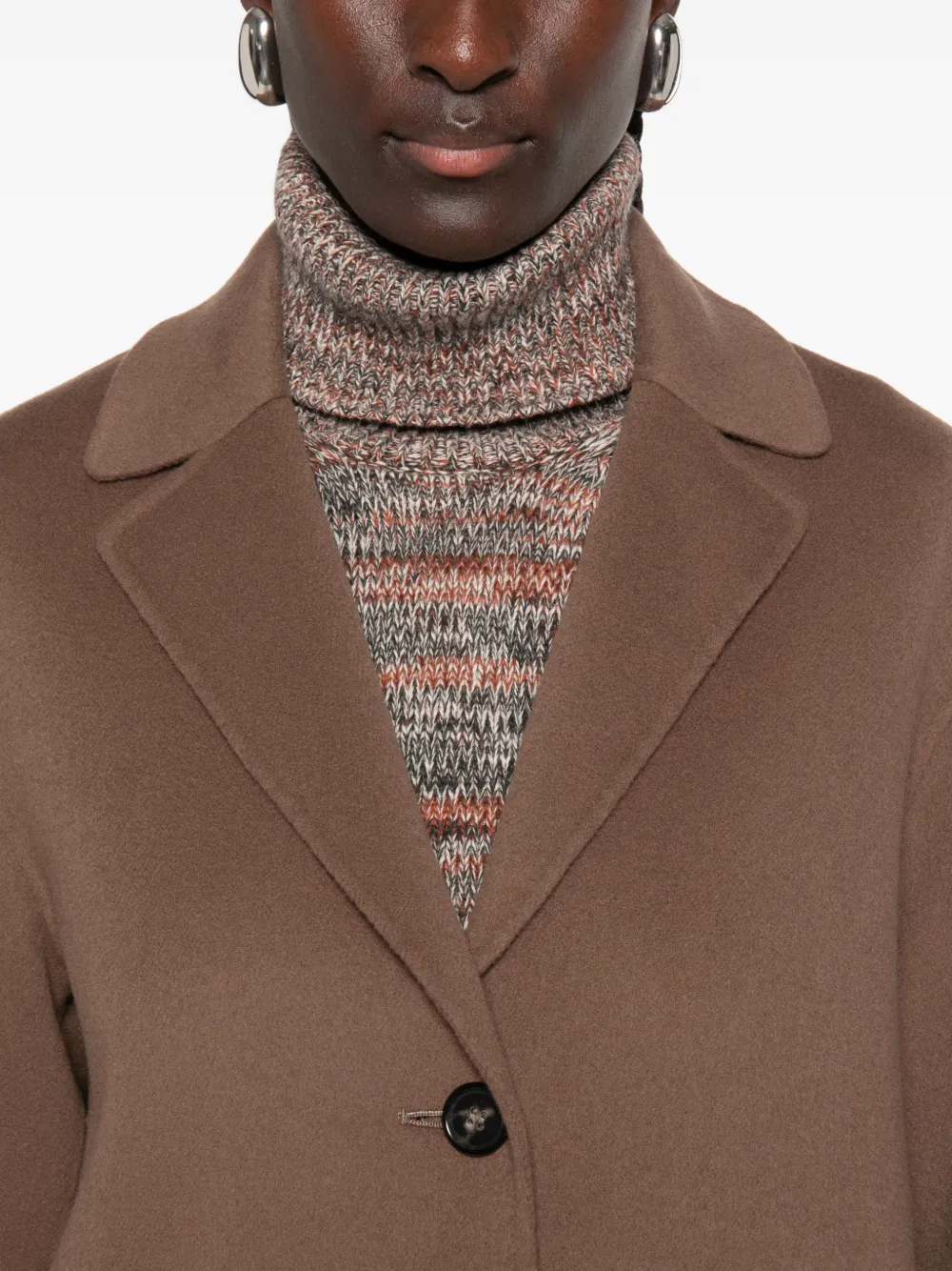 'S Max Mara Melfi jack met enkele rij knopen en gekerfde revers Bruin