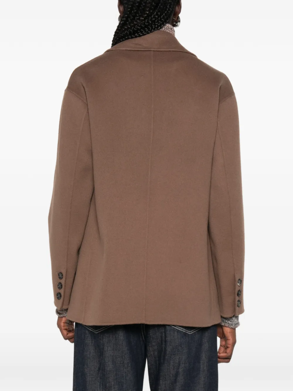 'S Max Mara Melfi jack met enkele rij knopen en gekerfde revers Bruin