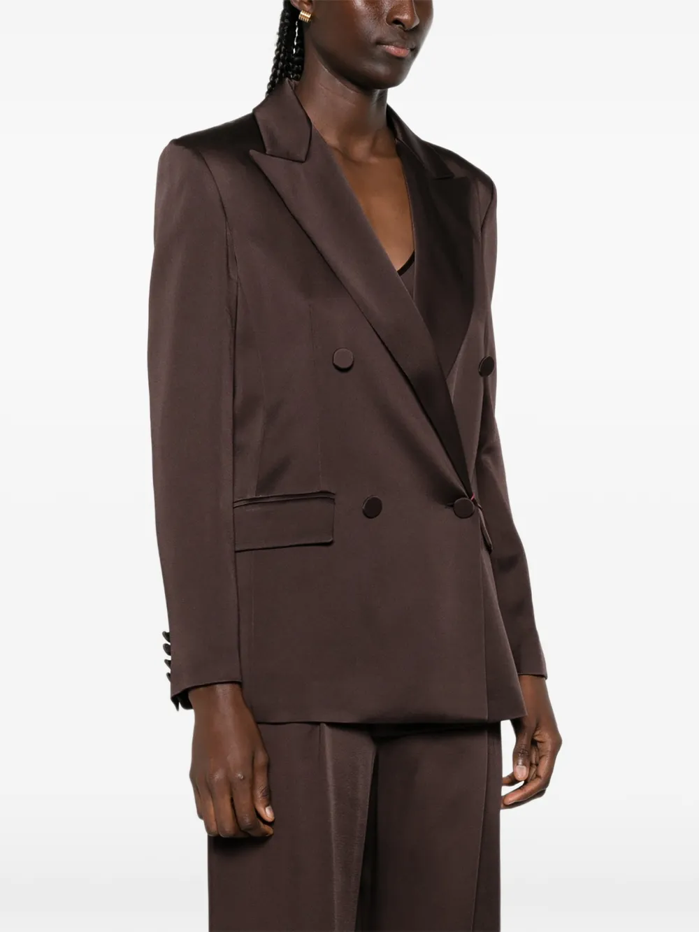 Max Mara Arca blazer met dubbele rij knopen Bruin
