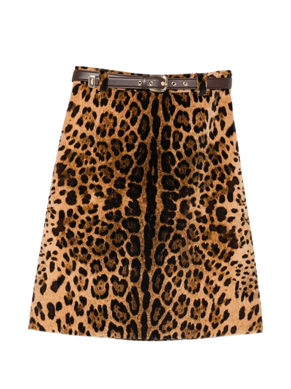 Max Mara Falange leopard-print belted skirt - Toni neutri