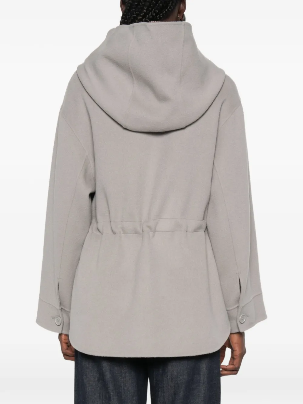 'S Max Mara Monia jack met capuchon en ceintuur Grijs