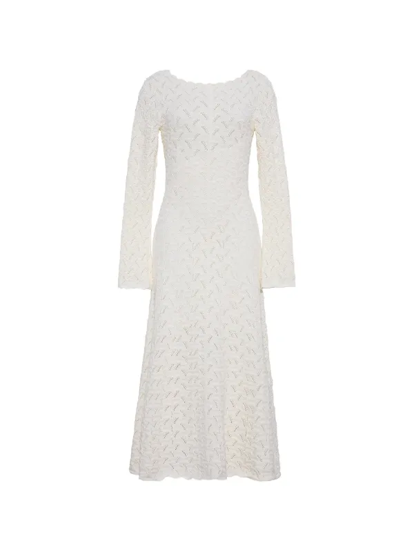 cara cara knit dresses Cara Cara Pointelle-knit Scalloped Dress