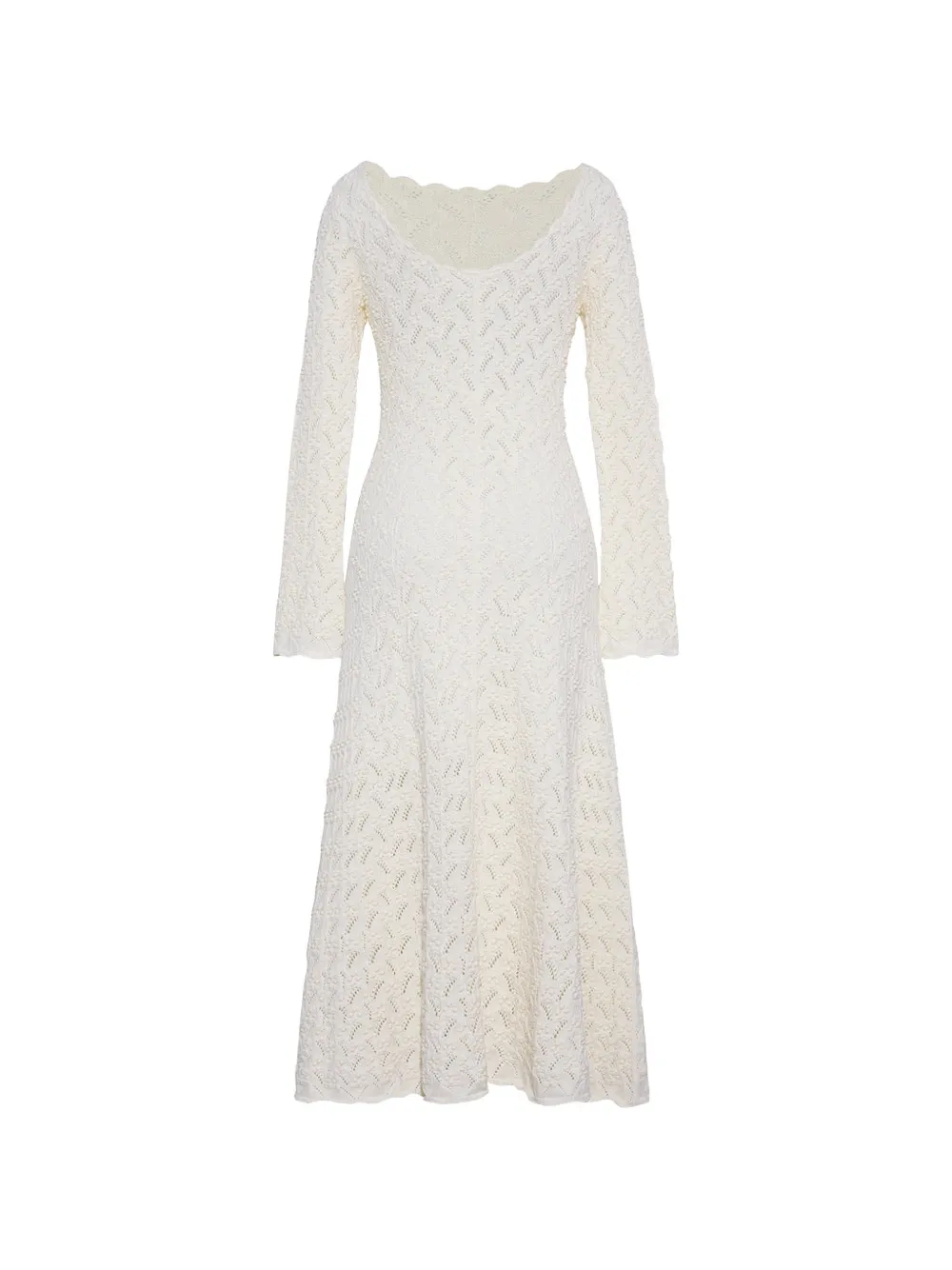 Cara Cara pointelle-knit scalloped dress - Neutrals