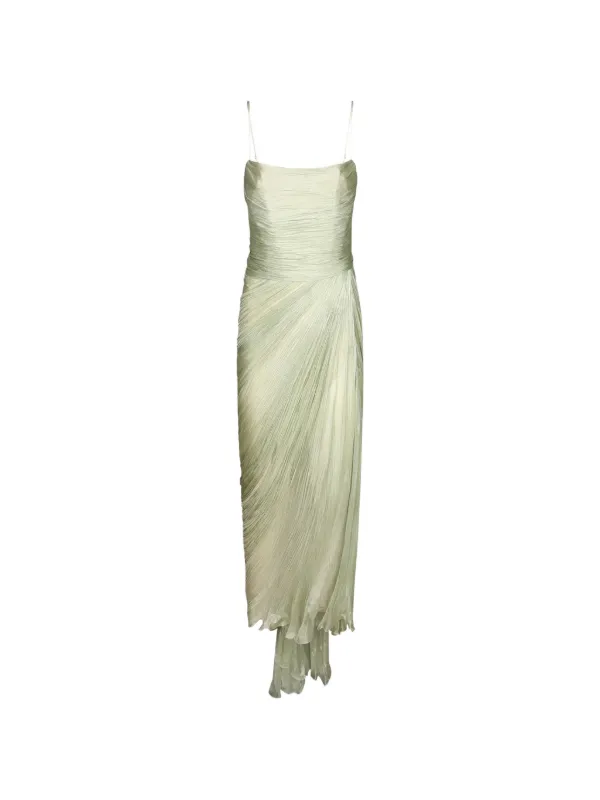 modest dress formal Modest Sage Satin Puffy Sleeve Dress With Bow – Lisposa