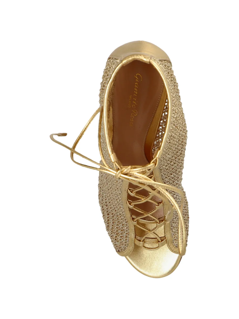 Gianvito Rossi Resille lace-up sandals Goud