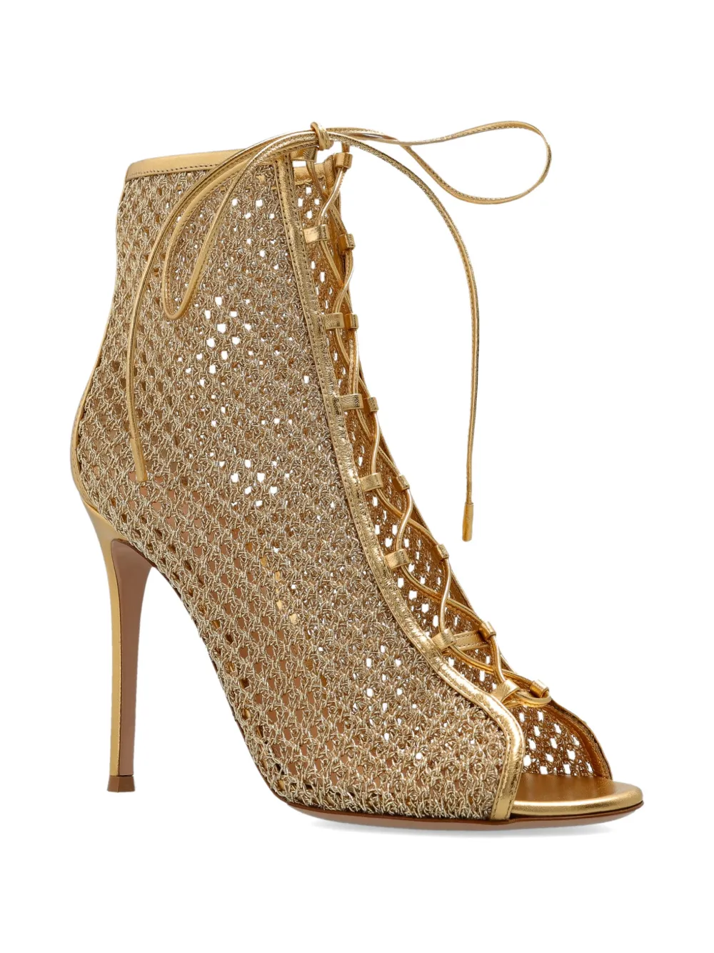 Gianvito Rossi Resille lace-up sandals Goud