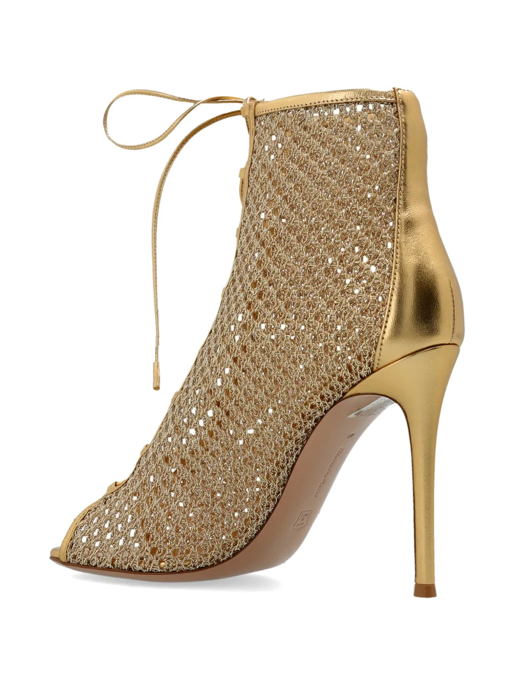 Gianvito Rossi Resille lace-up sandals Goud