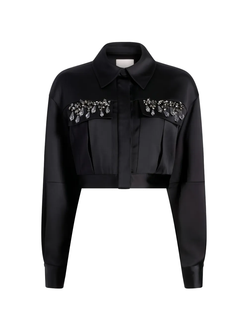 Cinq A Sept Damoni gemstone-embellished cropped jacket - Schwarz