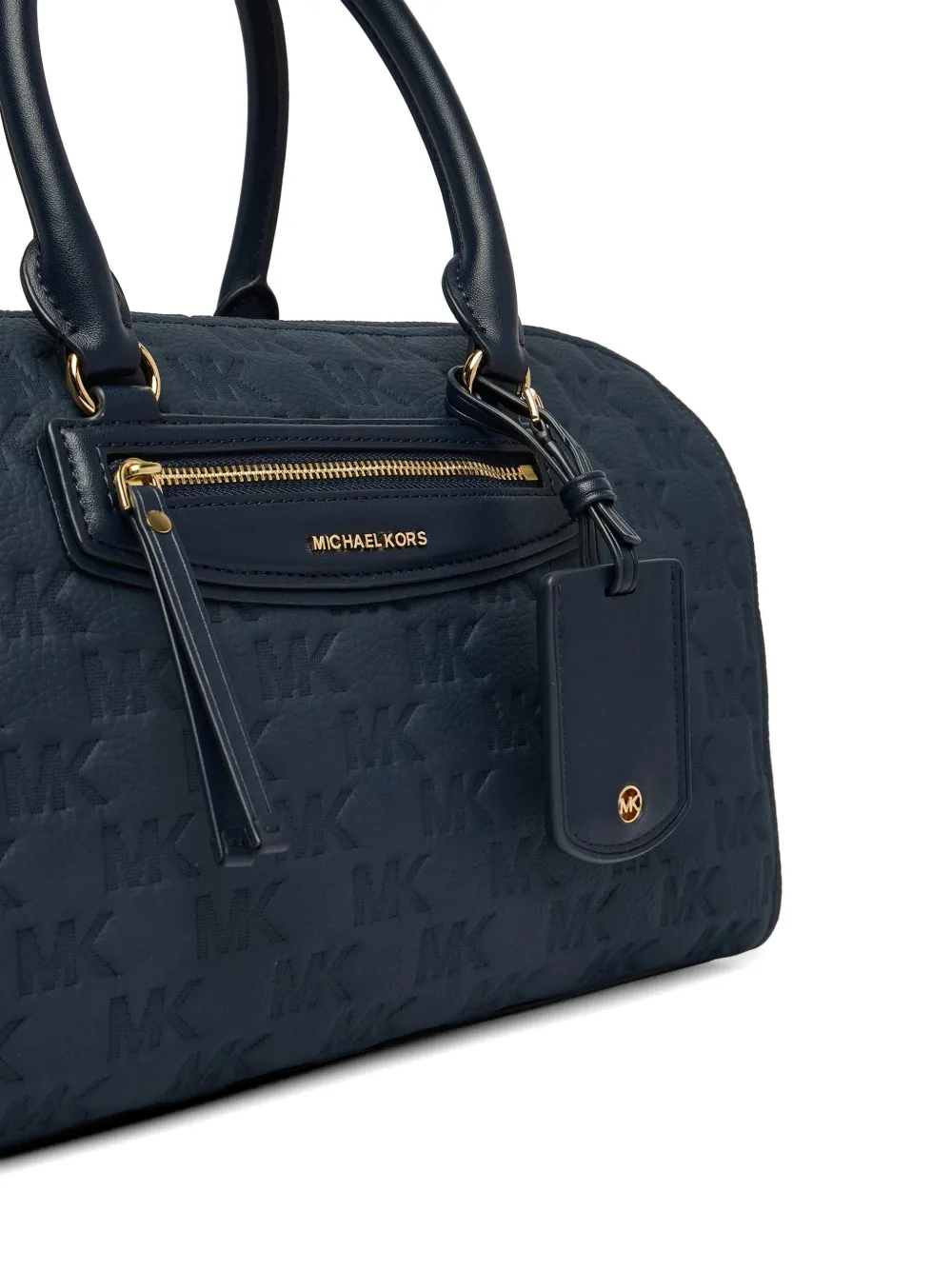 Michael Kors Medium Jet Set Travel leren reistas met logo-reliëf Blauw