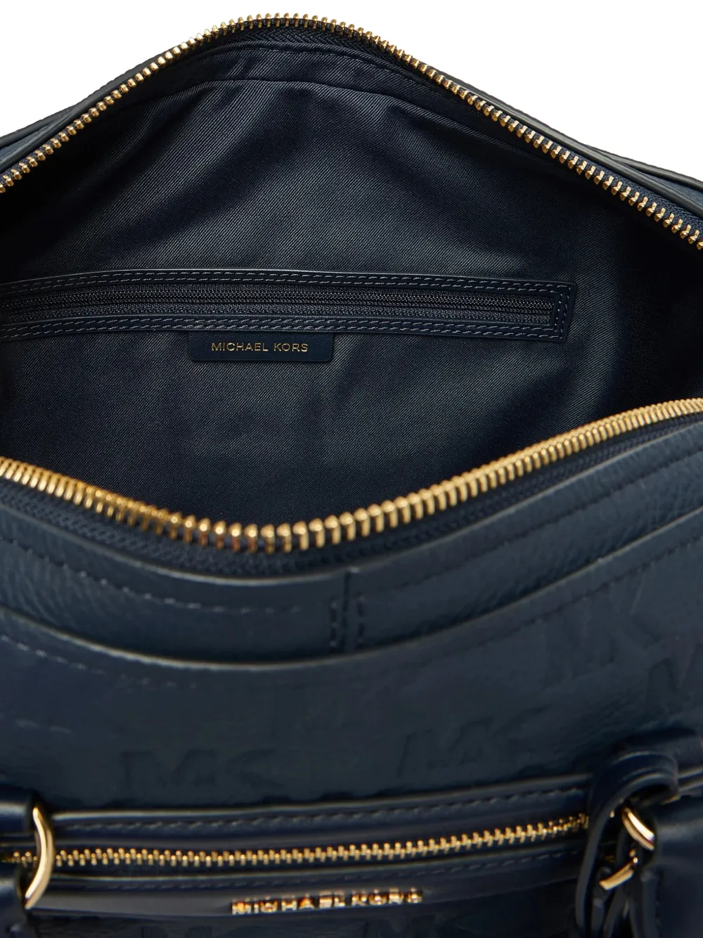 Michael Kors Medium Jet Set Travel leren reistas met logo-reliëf Blauw