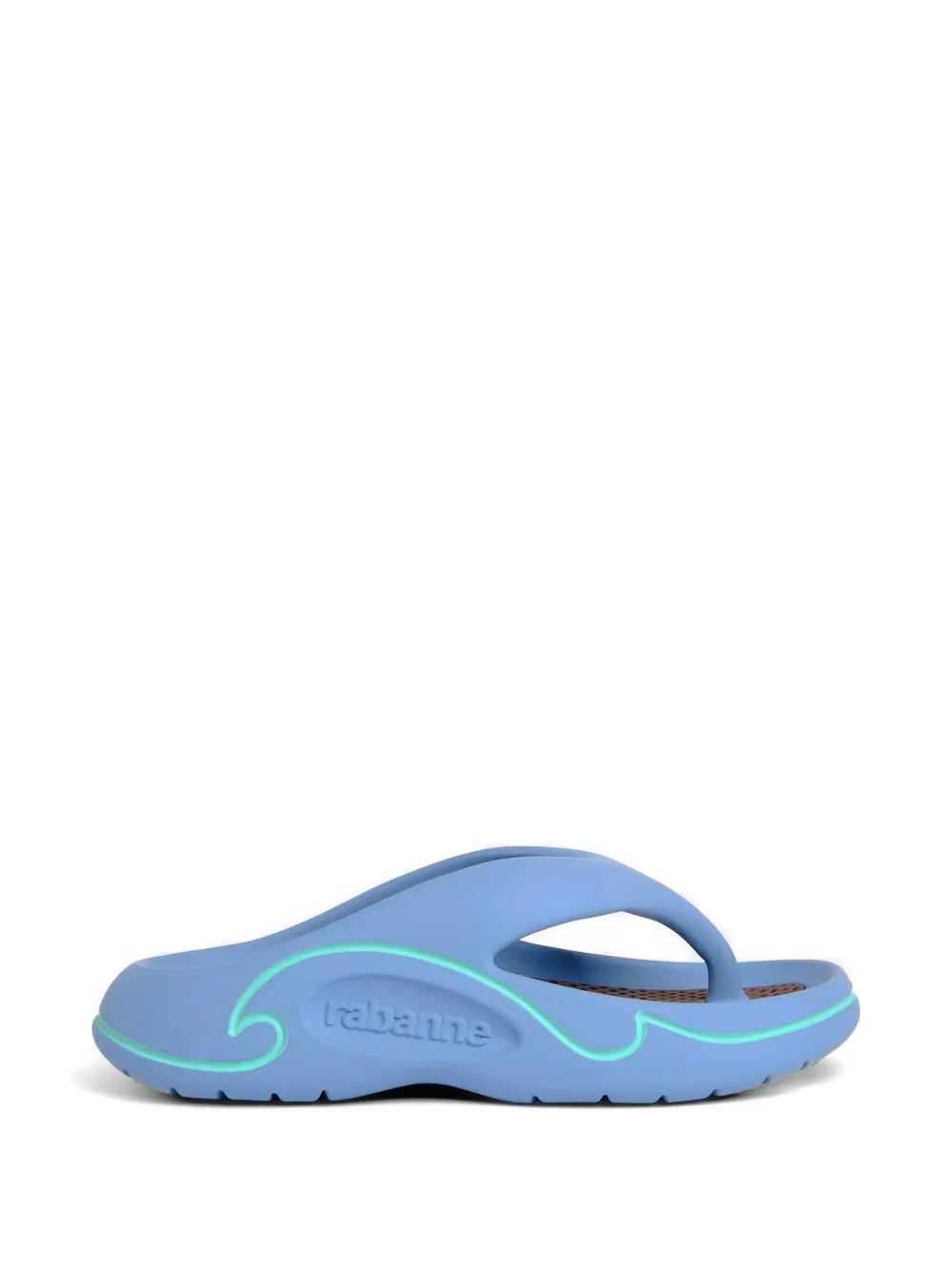 Rabanne embossed-logo thong-strap flip-flops - Blau