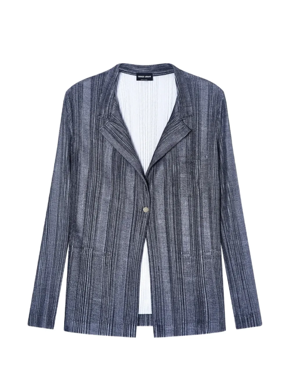 Giorgio Armani Asv plissé-effect single-breasted jacket - Blu