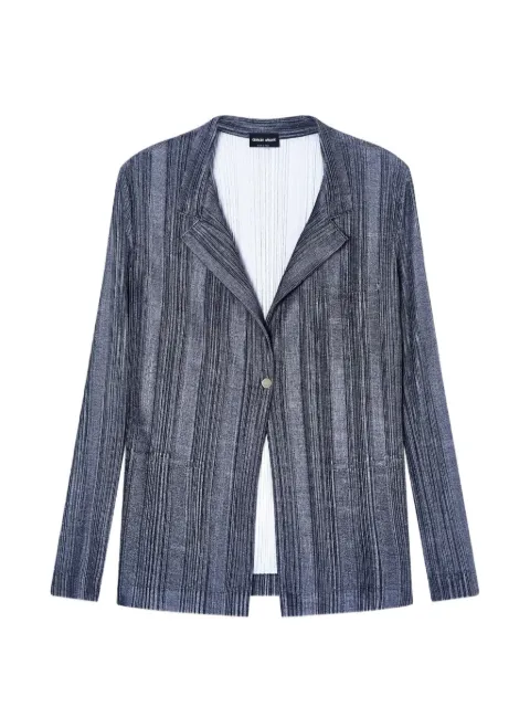 Giorgio Armani Asv plissé-effect single-breasted jacket