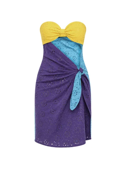 DSQUARED2 color-block eyelet mini dress