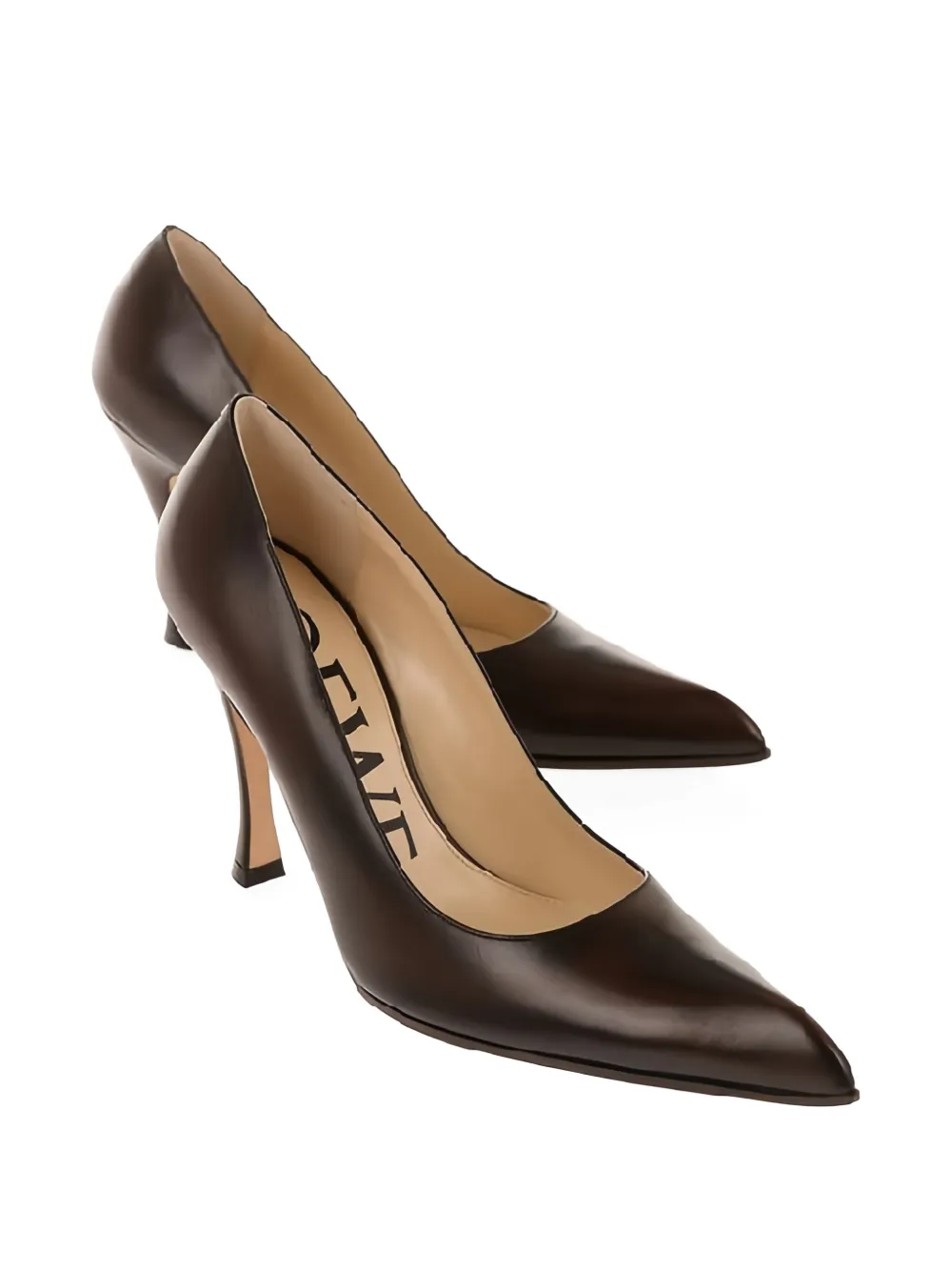 LOEWE curved-heel leather pumps Bruin