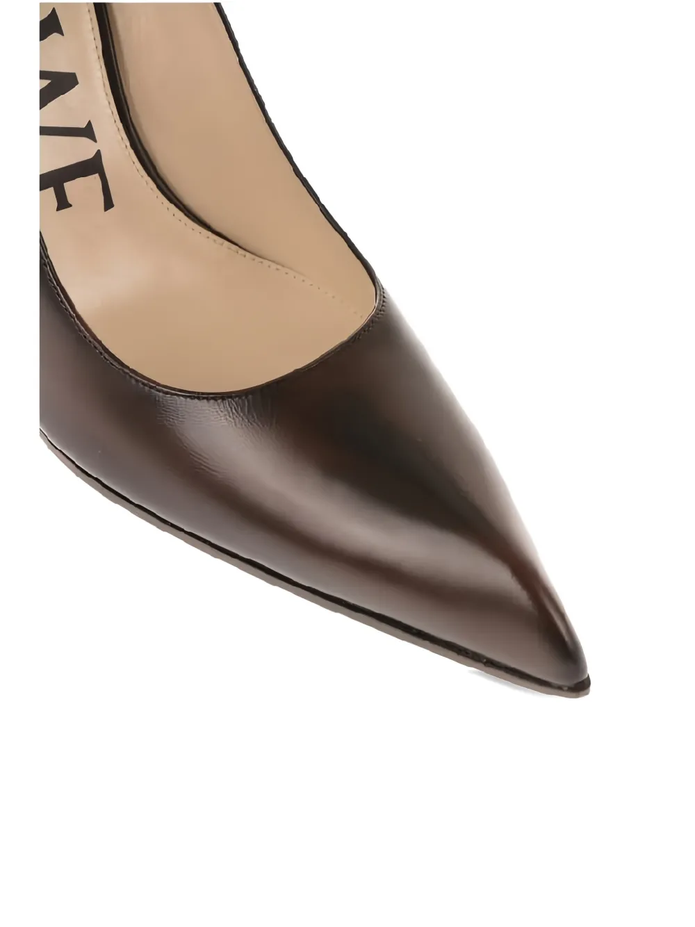 LOEWE curved-heel leather pumps Bruin