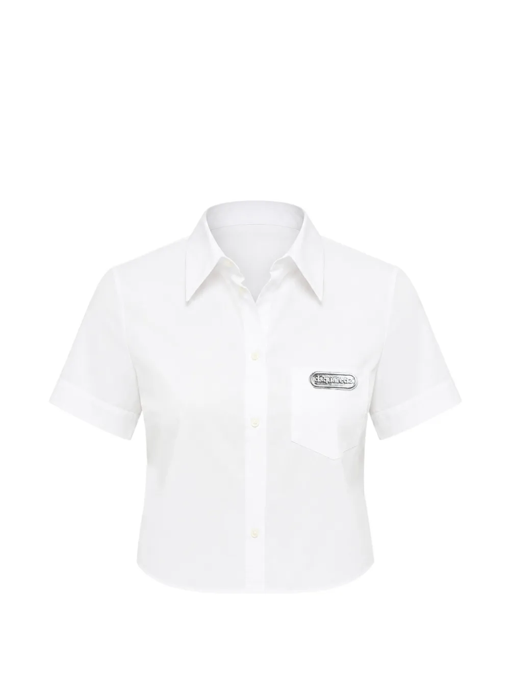 DSQUARED2 logo-patch shirt - Weiß