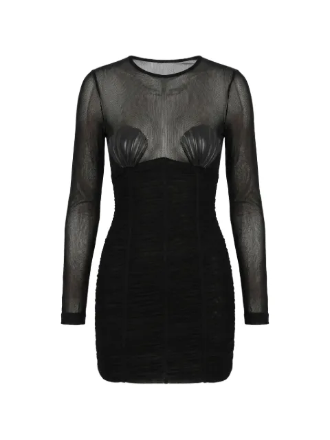 DSQUARED2 shell-detail ruched mini dress