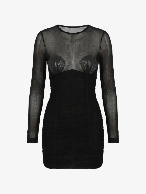 DSQUARED2 shell-detail ruched mini dress