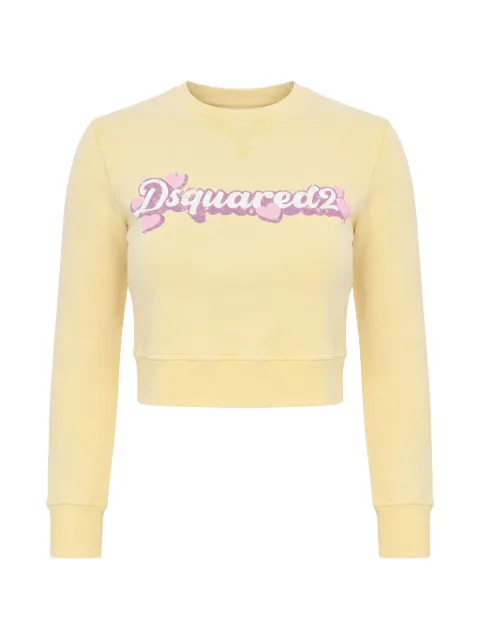 DSQUARED2 logo-print cropped sweatshirt