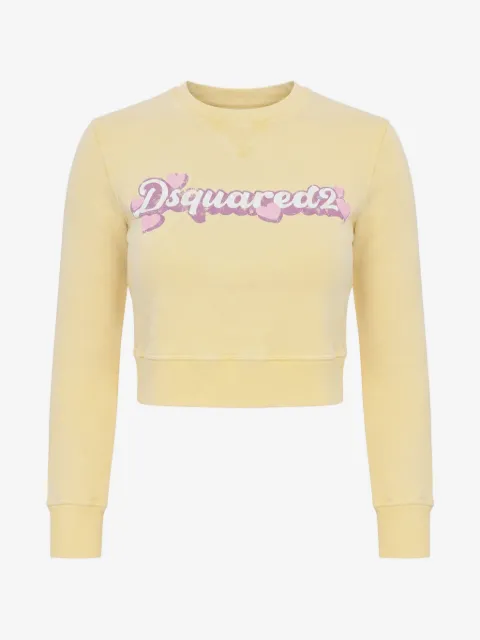 DSQUARED2 logo-print cropped sweatshirt