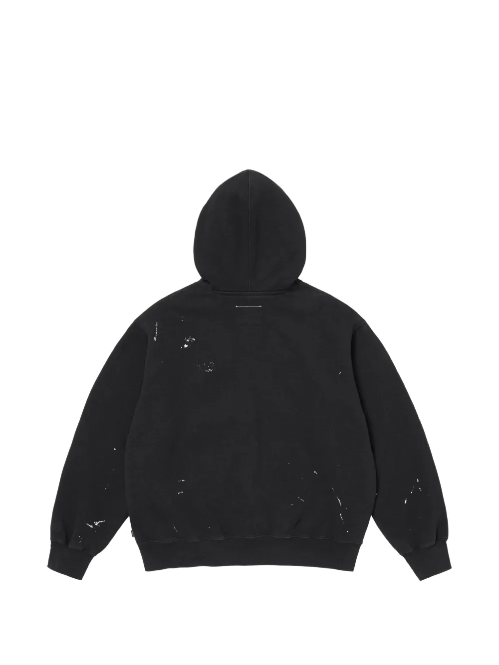 Supreme Hoodie met logopatch en verfspatten Zwart