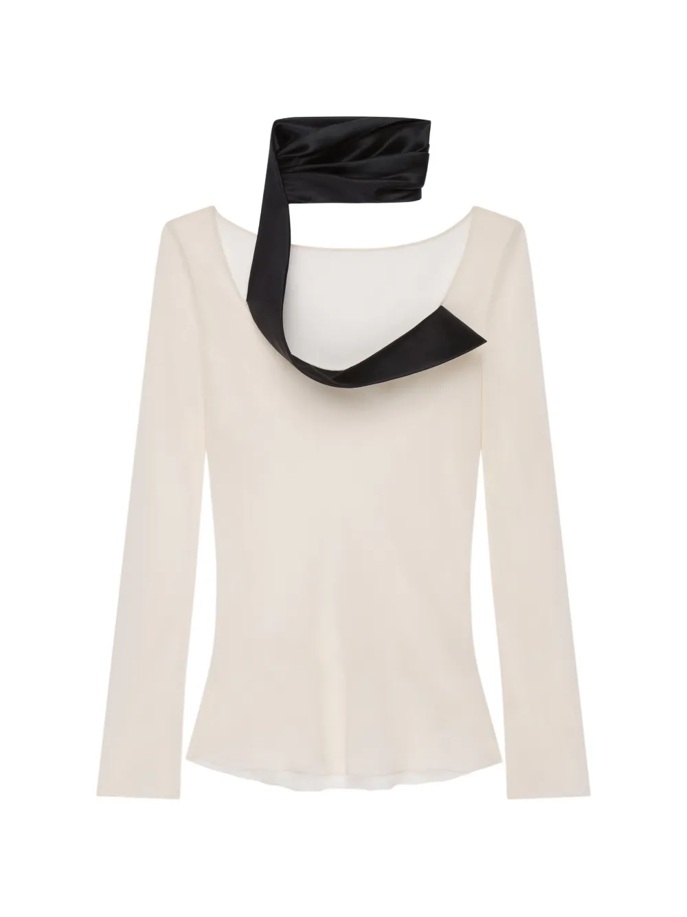 Givenchy asymmetric-collar silk blouse - Neutrals