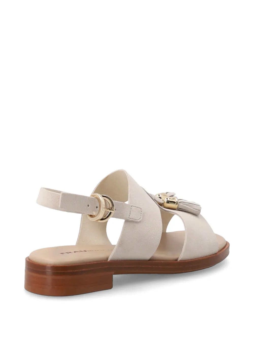 FRAU tassel-embellished suede flat sandals Beige