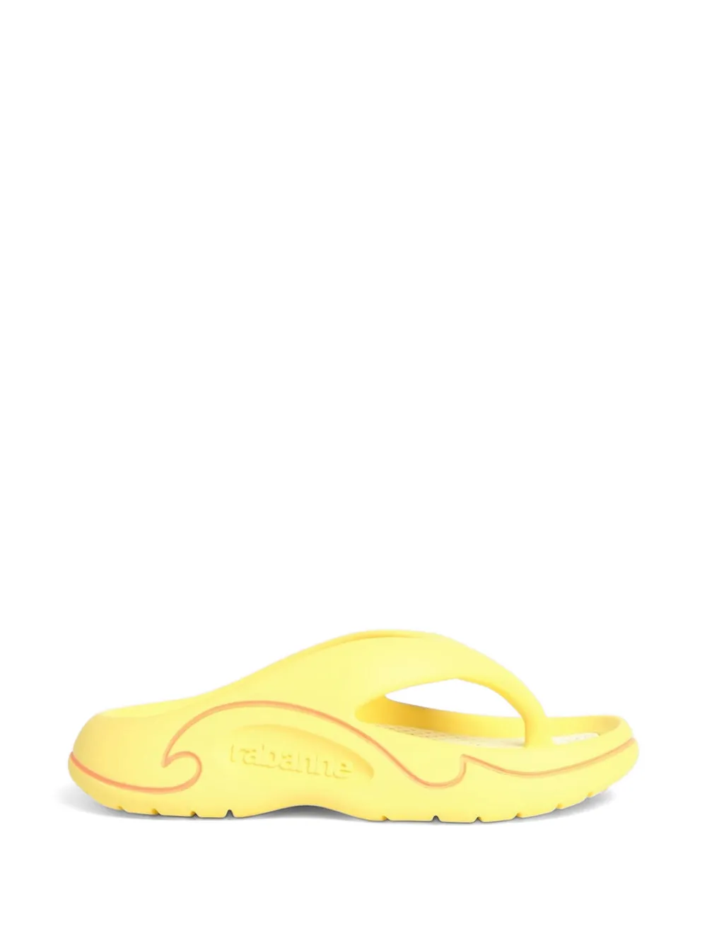 Rabanne logo-embossed flip-flops - Gelb