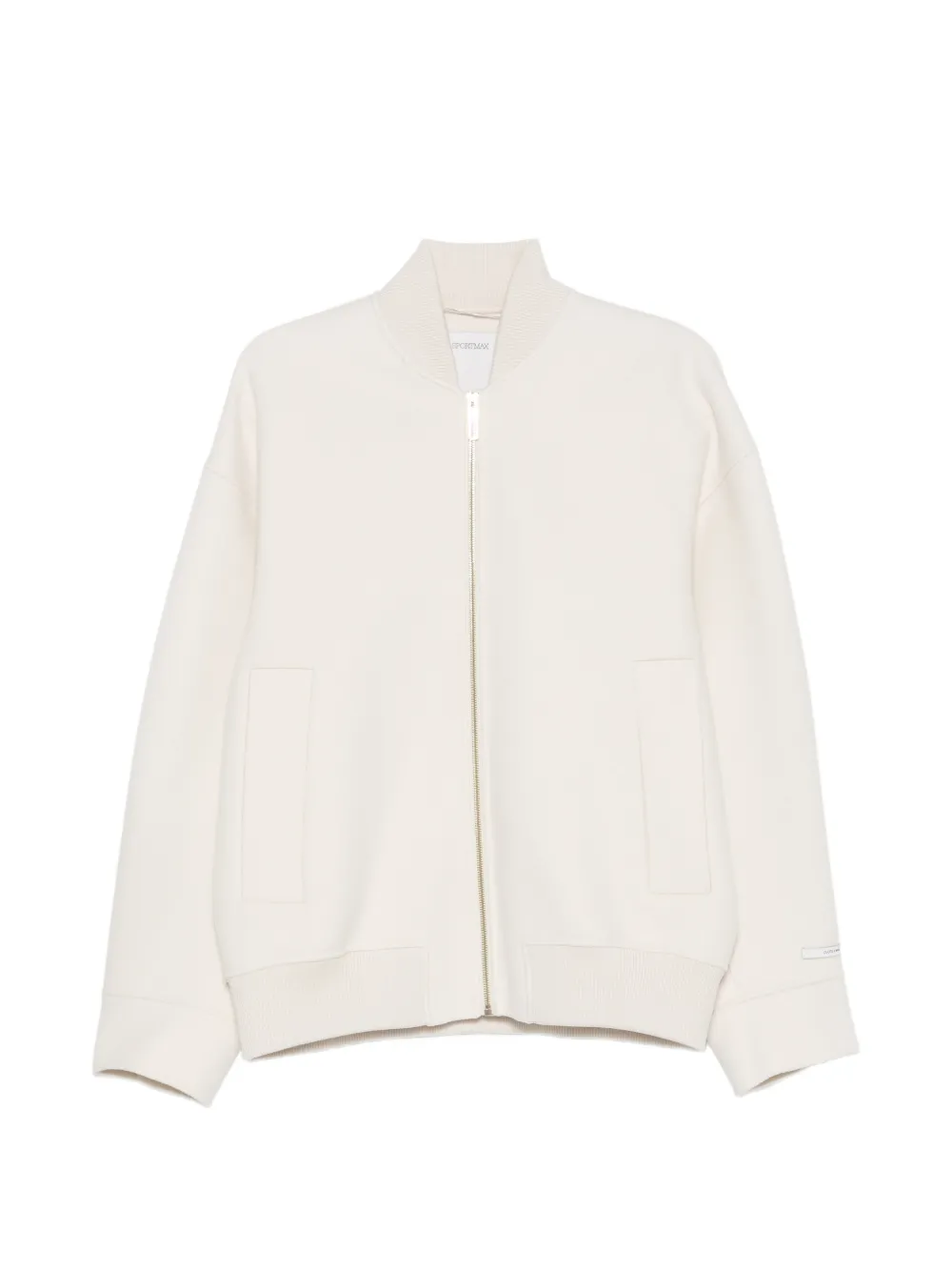 Sportmax ribbed-trim zip-up jacket - Toni neutri