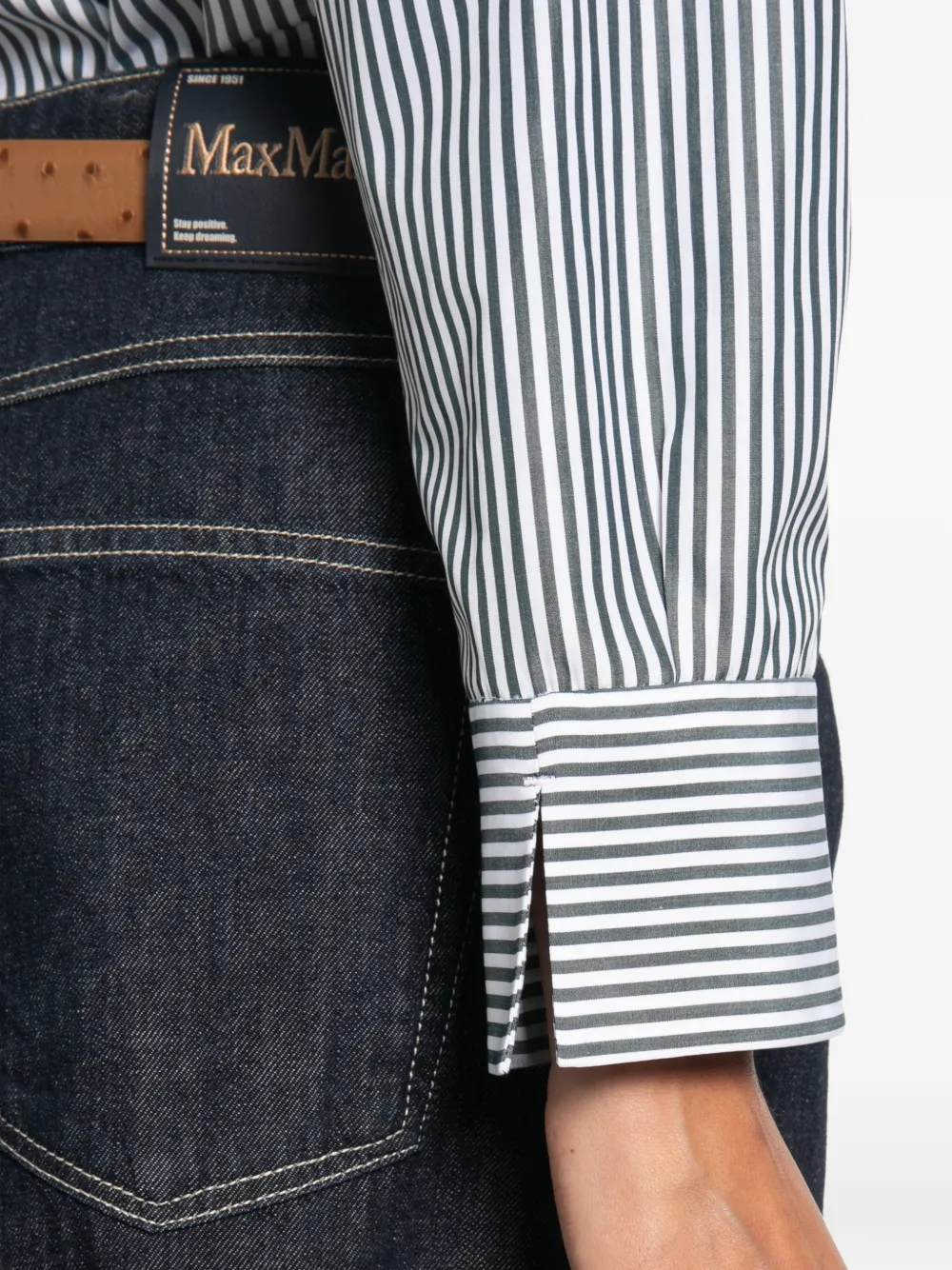 'S Max Mara Gestreept shirt met lange mouwen Groen