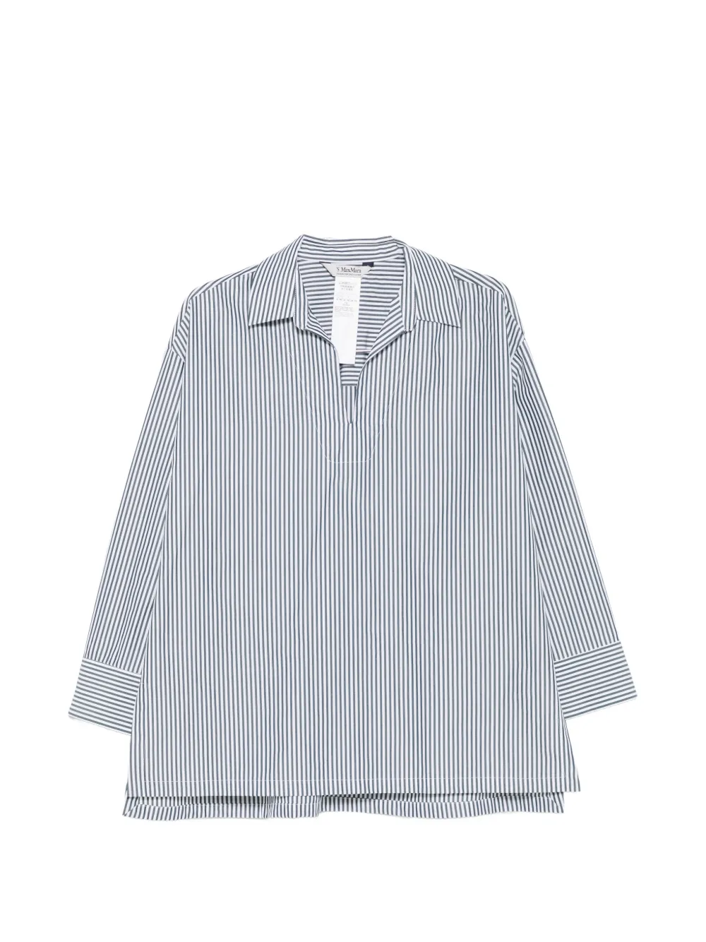 'S Max Mara vertical-stripe long-sleeve shirt - Grün