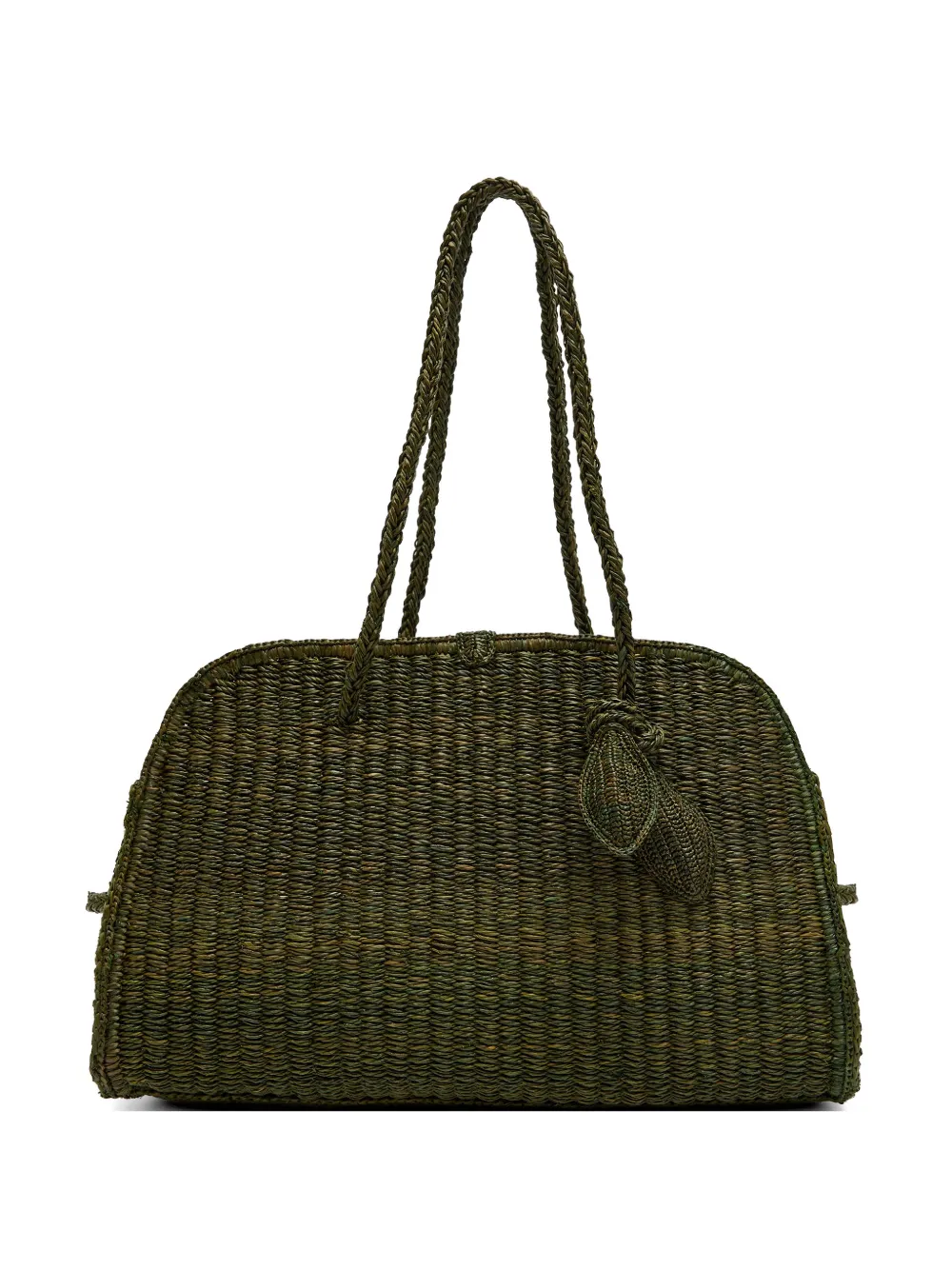 Jacquemus woven leaf-pendant tote bag - Verde