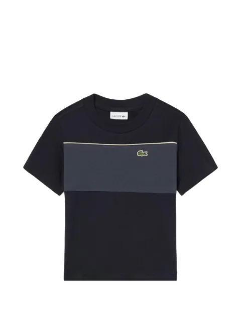 Lacoste logo-patch colour-block t-shirt