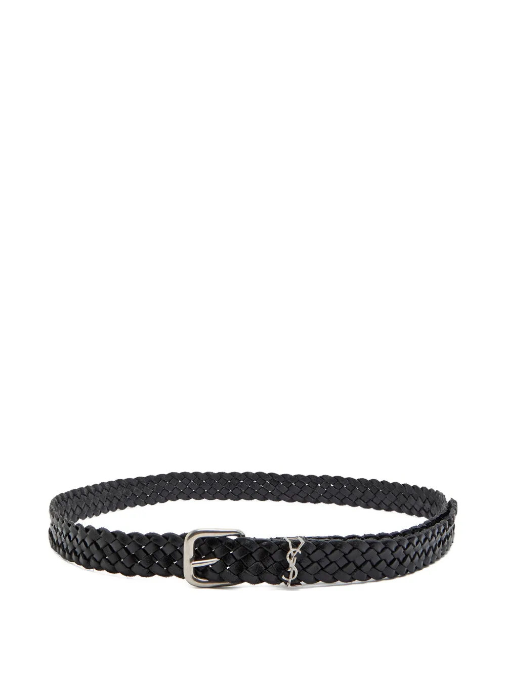 Saint Laurent braided logo-detail belt - Schwarz