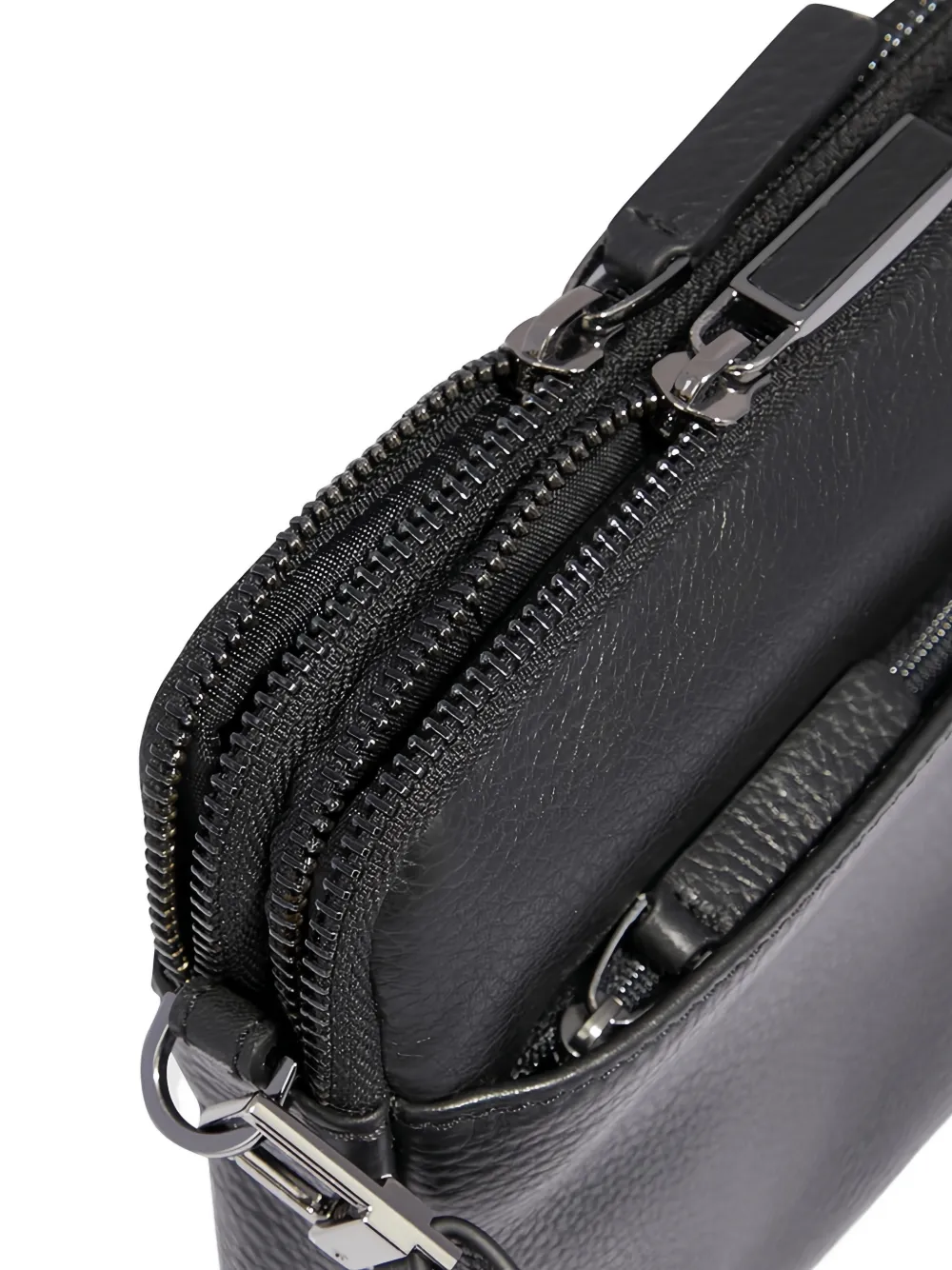 PIQUADRO Bewerkte leren clutch Zwart