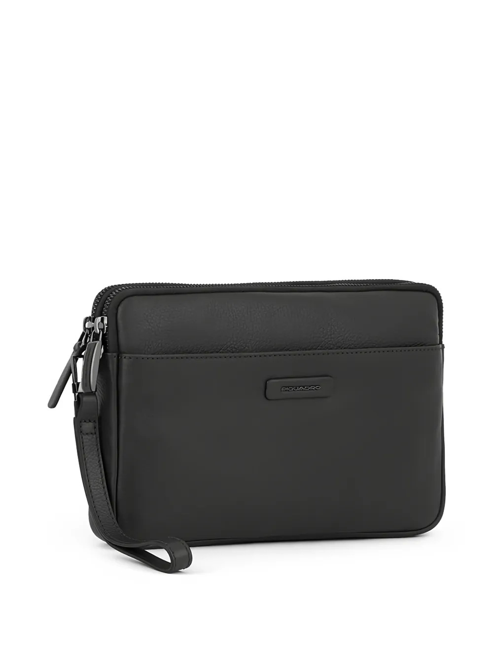 PIQUADRO Bewerkte leren clutch Zwart