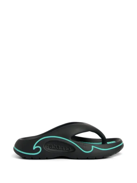 Rabanne flip flops con logo en relieve