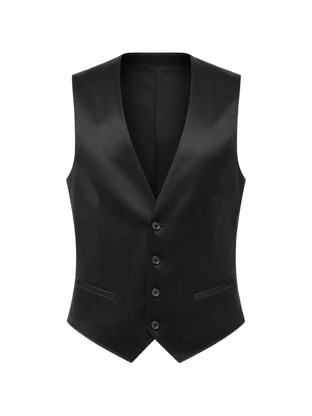 Corneliani satin-finish single-breasted waistcoat - Black