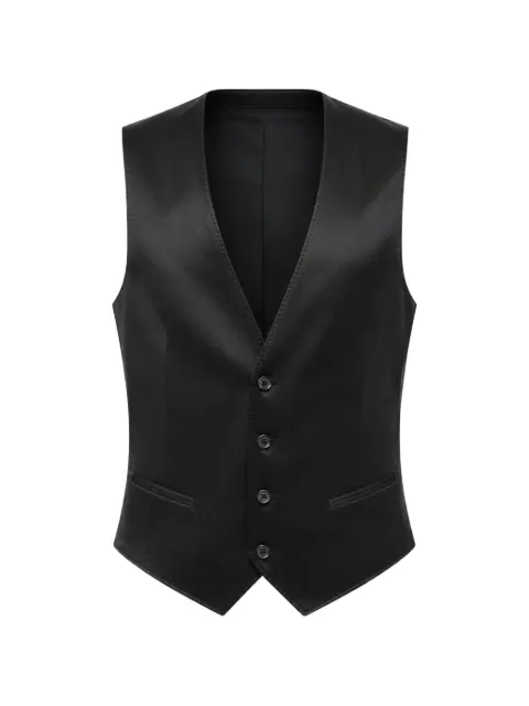 Corneliani satin-finish single-breasted waistcoat