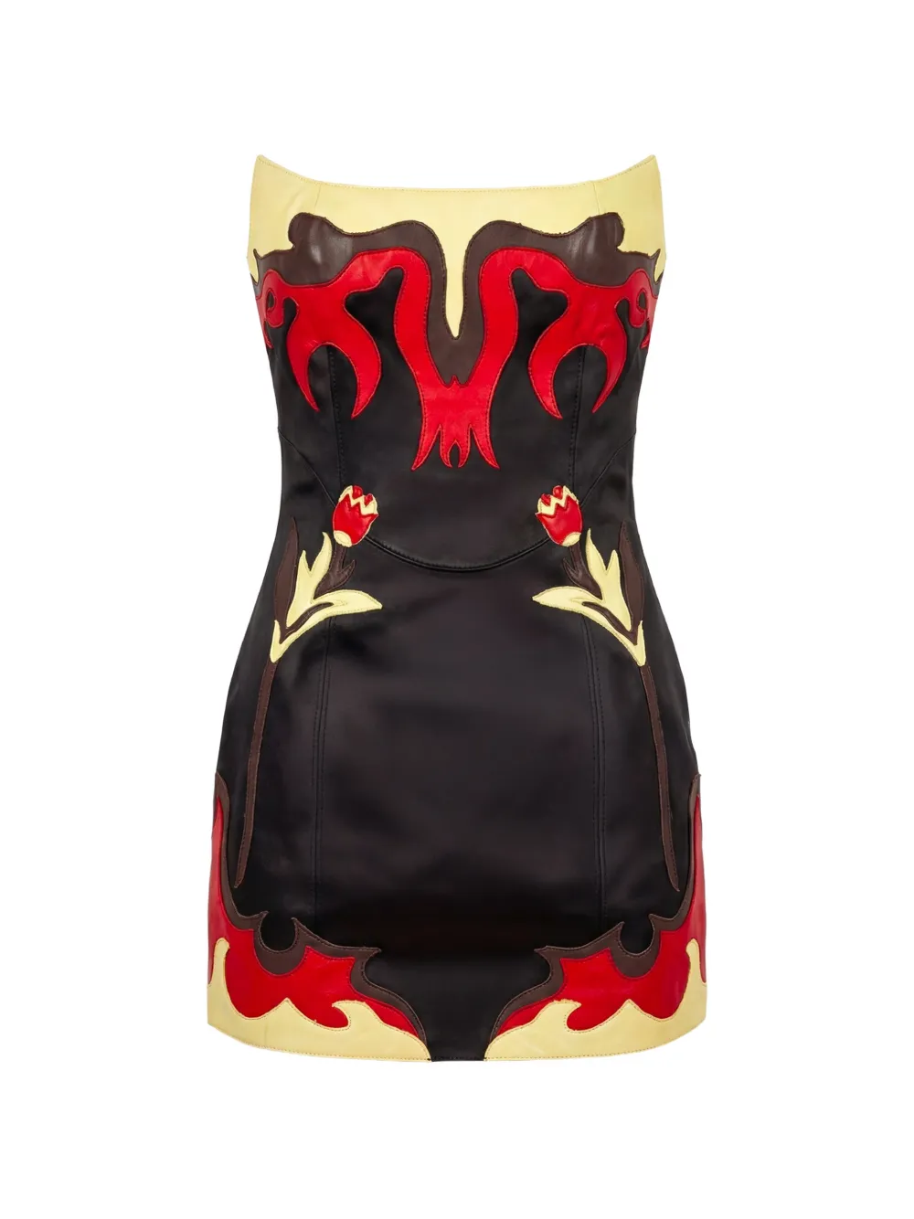 Marine Serre floral-patch mini dress - Nero