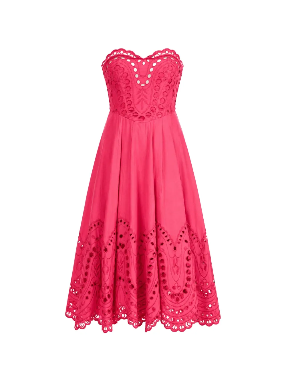 Charo Ruiz Ibiza Marlin broderie-anglaise strapless midi dress - Rosa