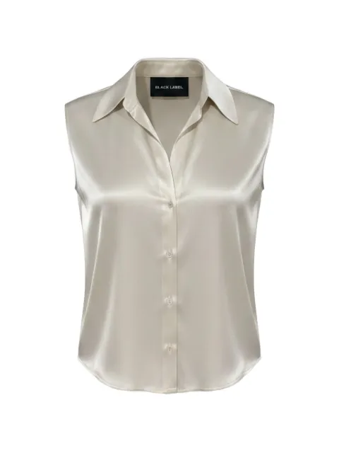 Black Label satin-finish blouse