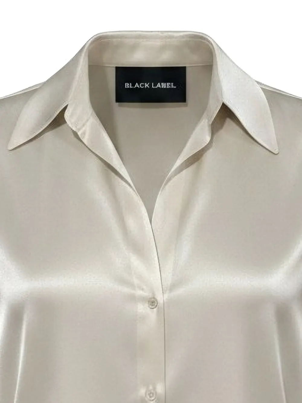 Black Label Blouse met satijnen afwerking Beige